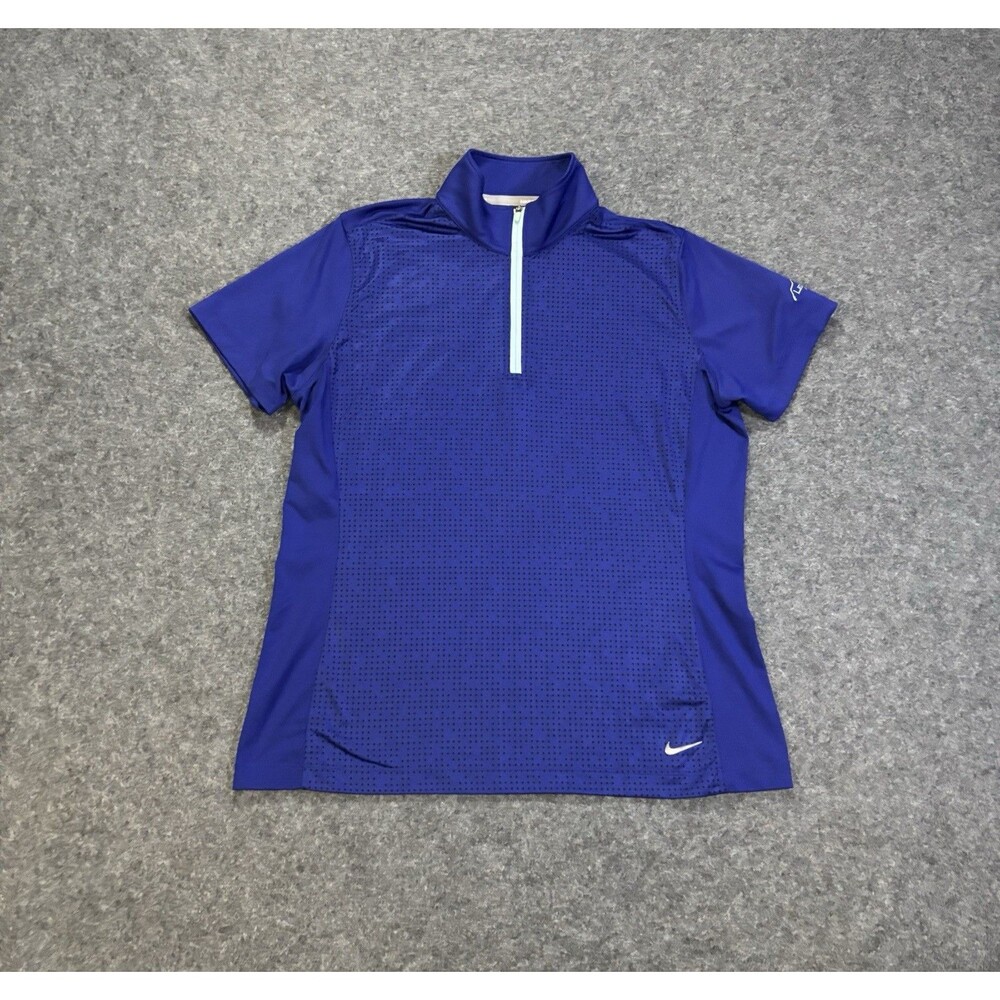Nike Golf Polo Shirt Women’s Size Large Short Sleeve Quarter Zip  Blue
